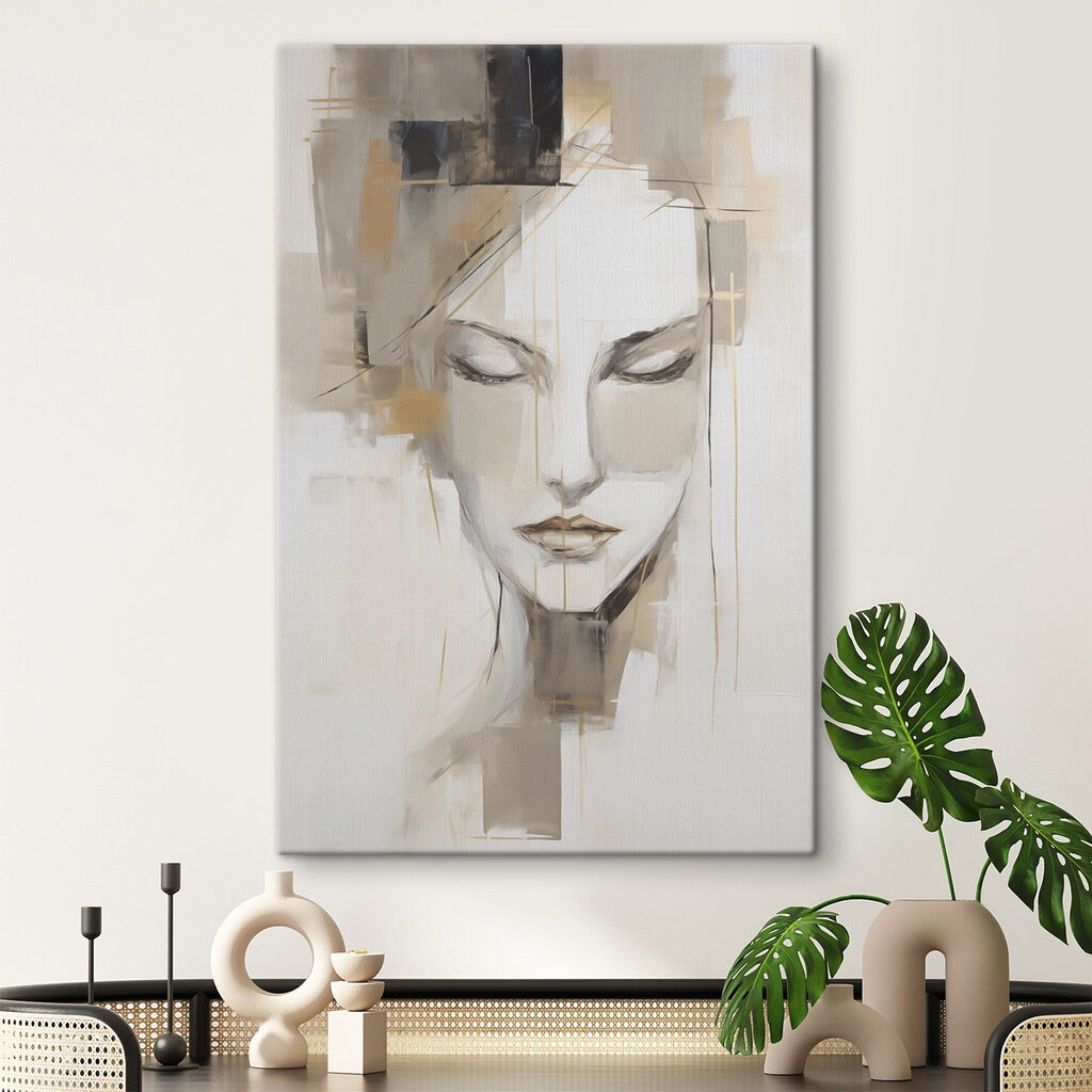 Painting of a woman's face Painting of a woman's face