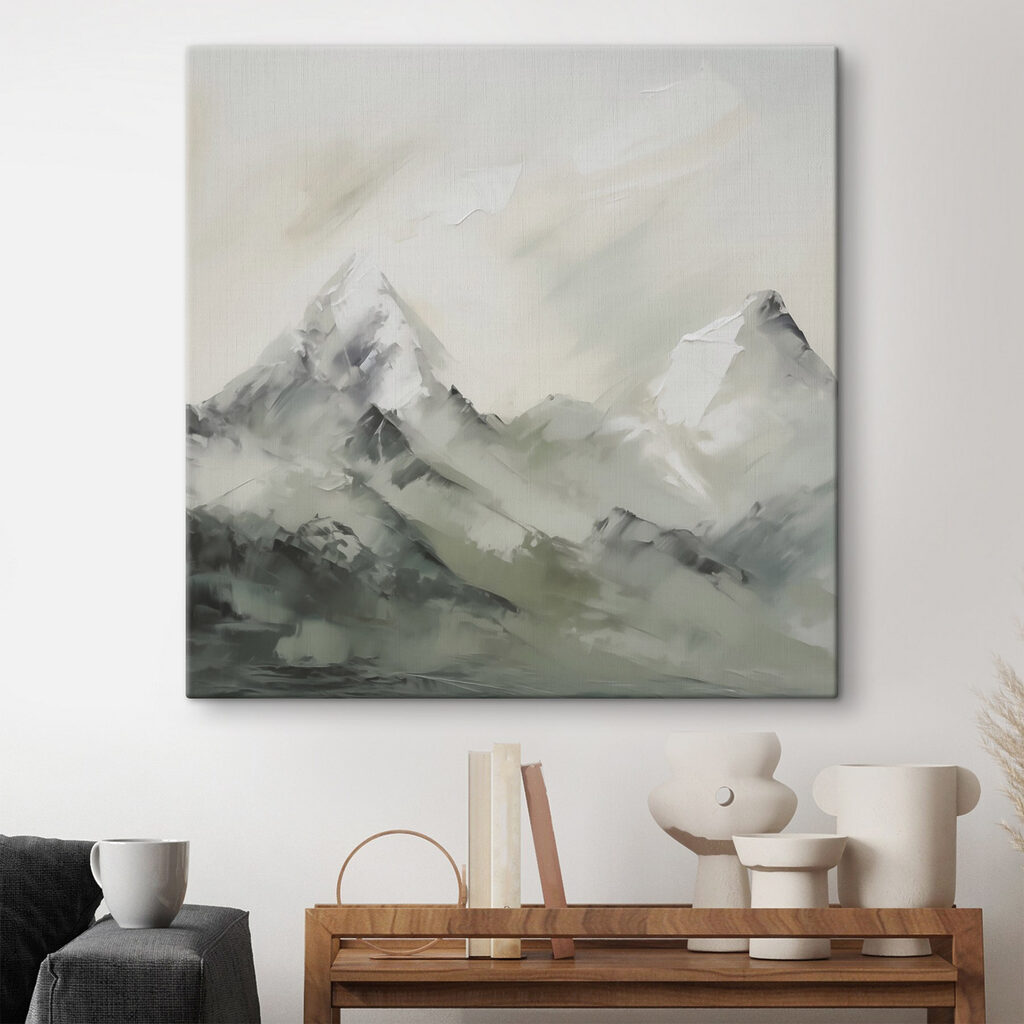 Painting of a mountain range Painting of a mountain range