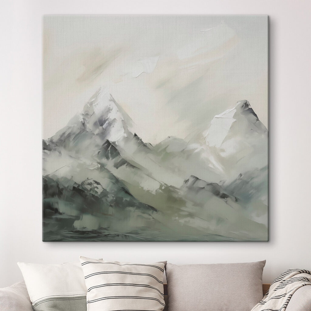 Painting of a mountain range Painting of a mountain range