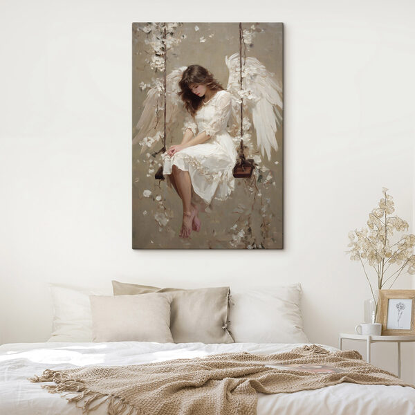 Painting of a woman sitting on a swing Painting of a woman sitting on a swing