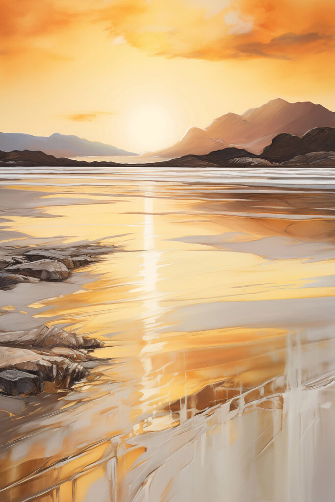 Sunset over a lake