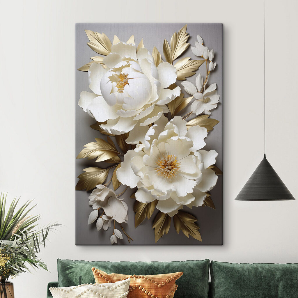 Elegant floral arrangement with lush leaves