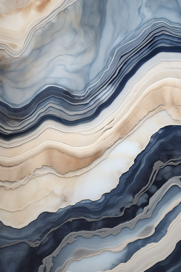 Waves of calming blue and beige