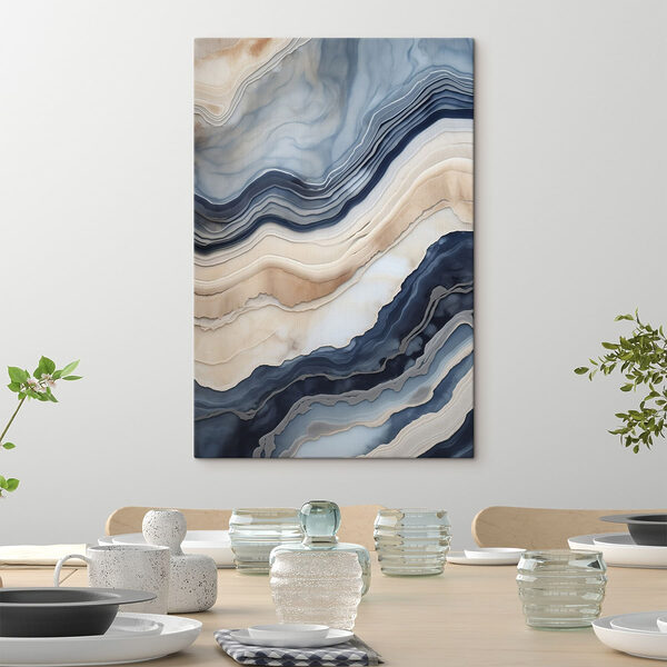 Waves of calming blue and beige