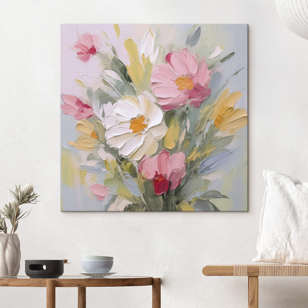 Painting of flowers in a vase