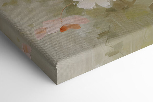 Painting of flowers on a white surface