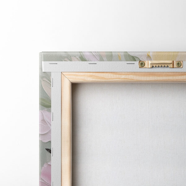 Painting of flowers on a white surface