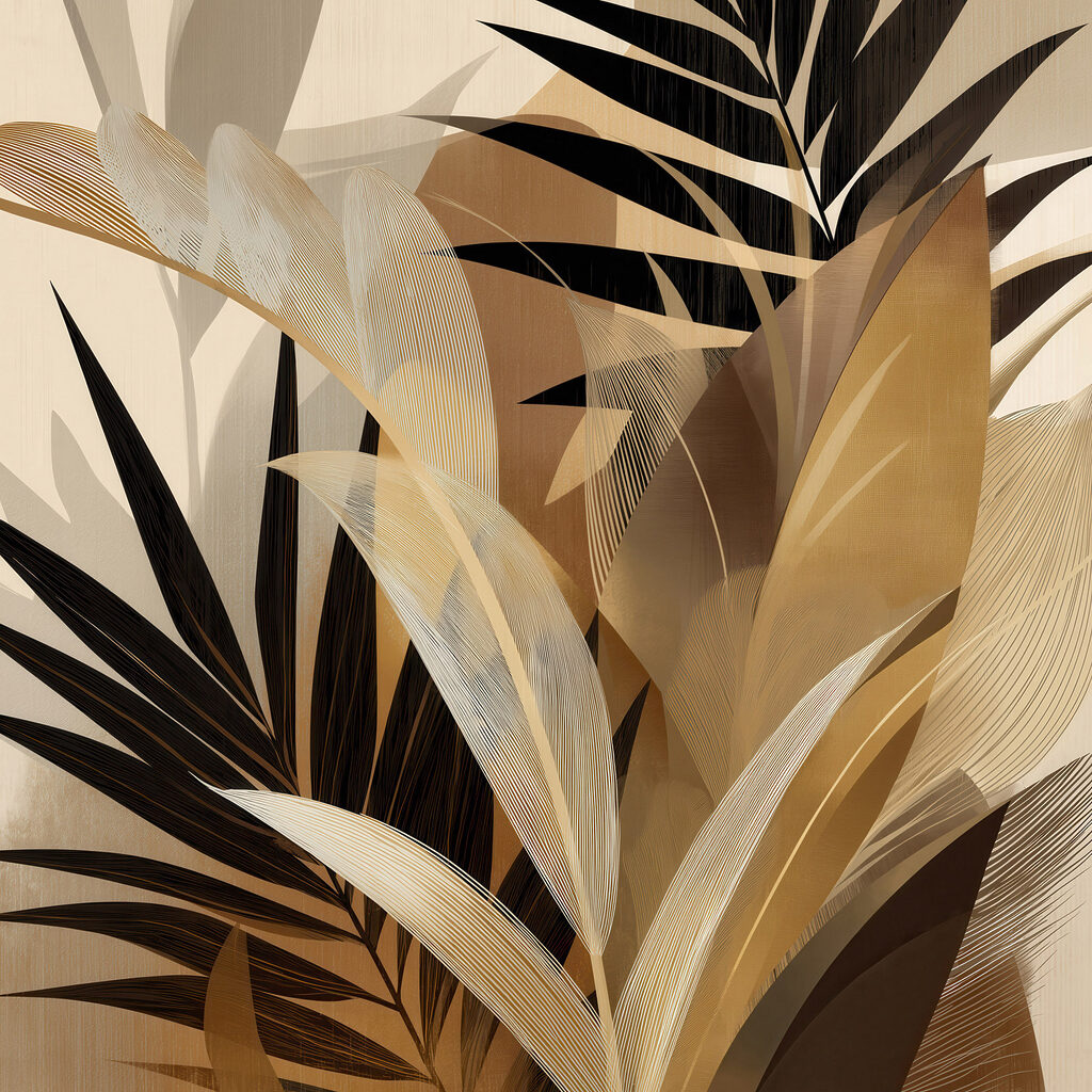 Elegant leaves in warm tones