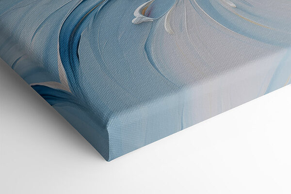White and blue paint swirls