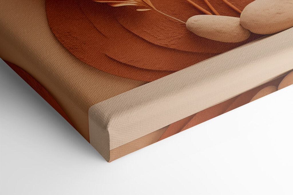 Brown and white leaves on a brown surface