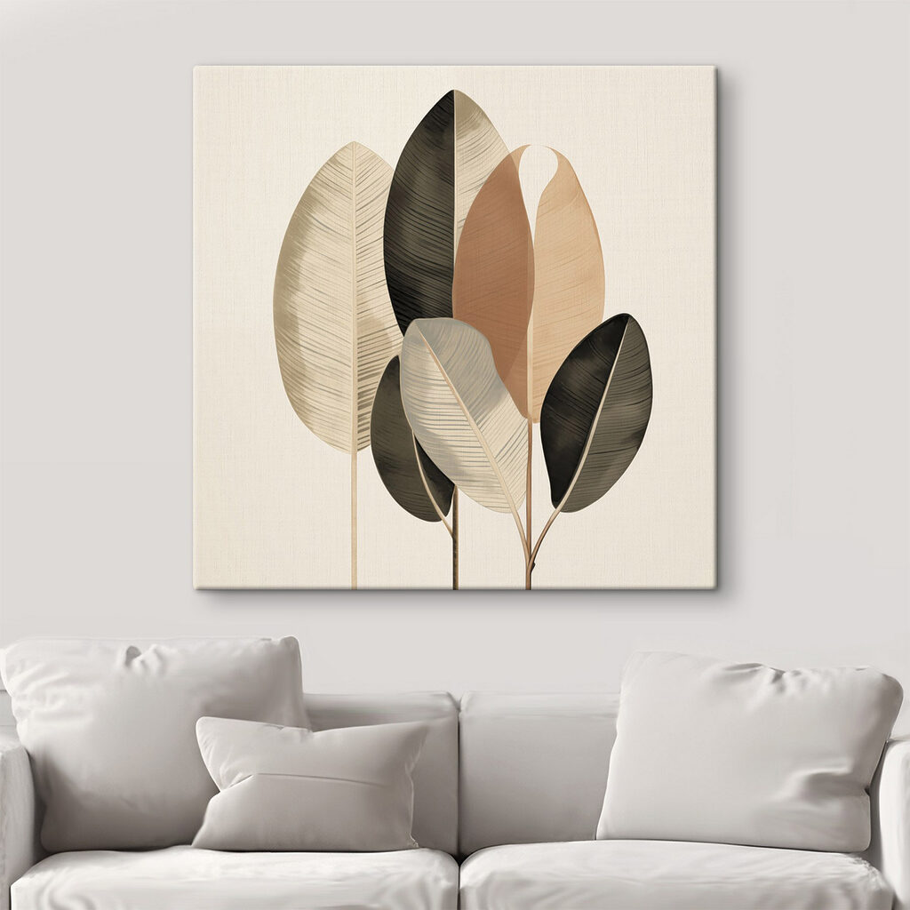 Group of leaves on sticks
