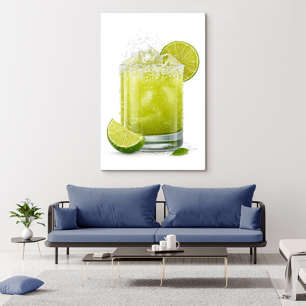 Glass of lime juice with ice and lime slices Glass of lime juice with ice and lime slices