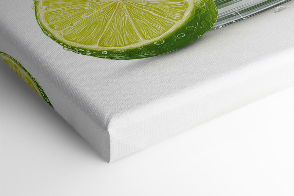 Glass of lime juice with ice and lime slices Glass of lime juice with ice and lime slices