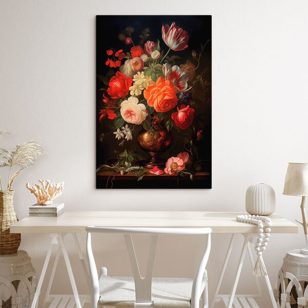 Painting of flowers in a vase Painting of flowers in a vase
