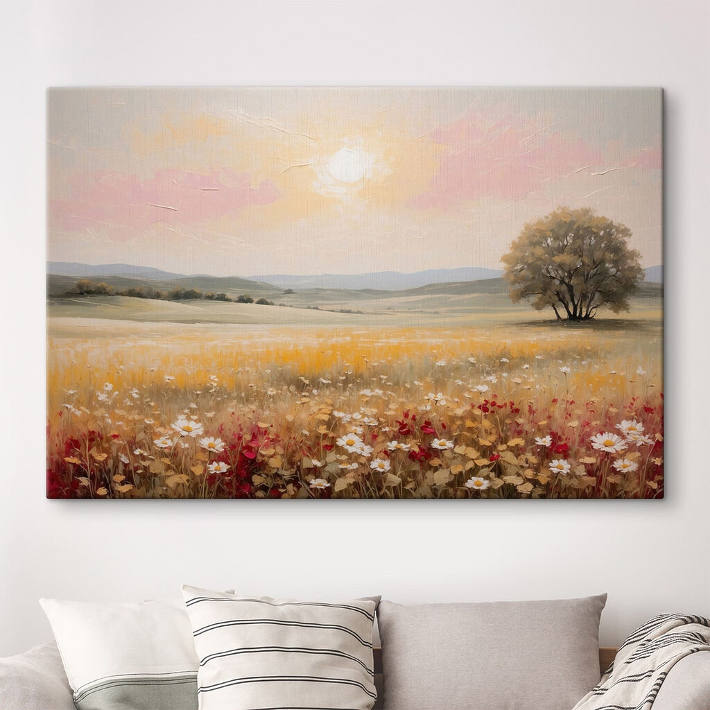 Painting of a field of flowers