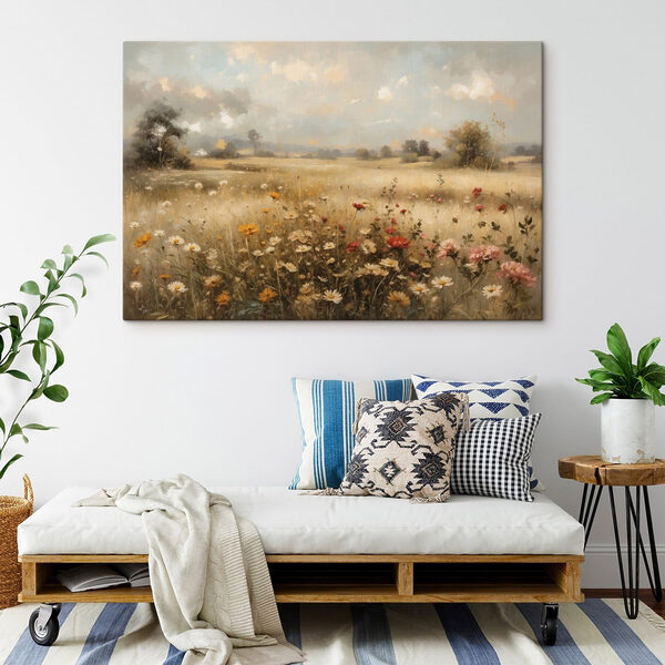 Painting of a field of flowers Painting of a field of flowers