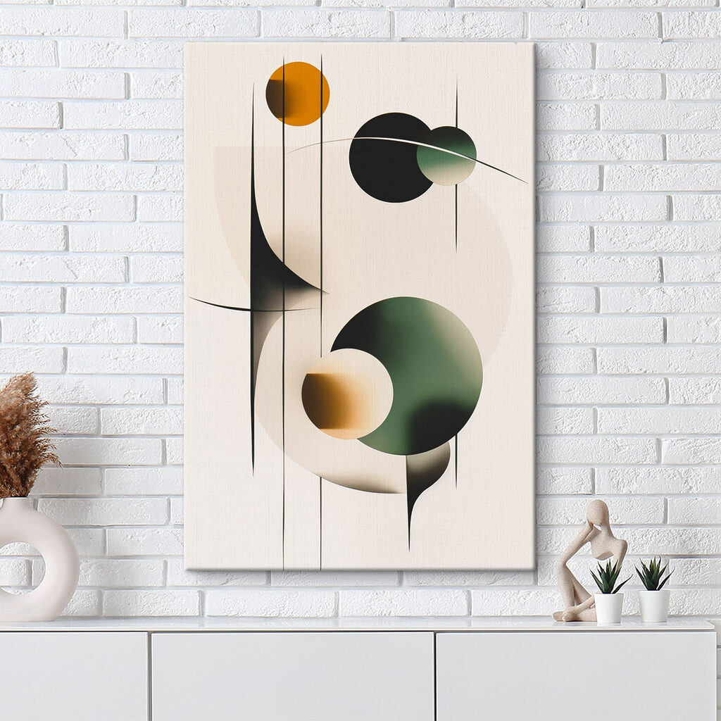 Abstract shapes and colors unite creatively Abstract shapes and colors unite creatively