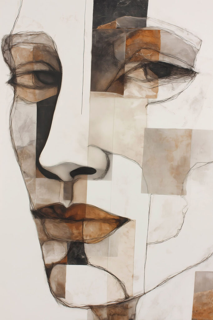 Painting of a woman's face Painting of a woman's face