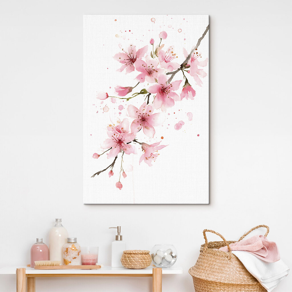 Watercolor of pink flowers Watercolor of pink flowers