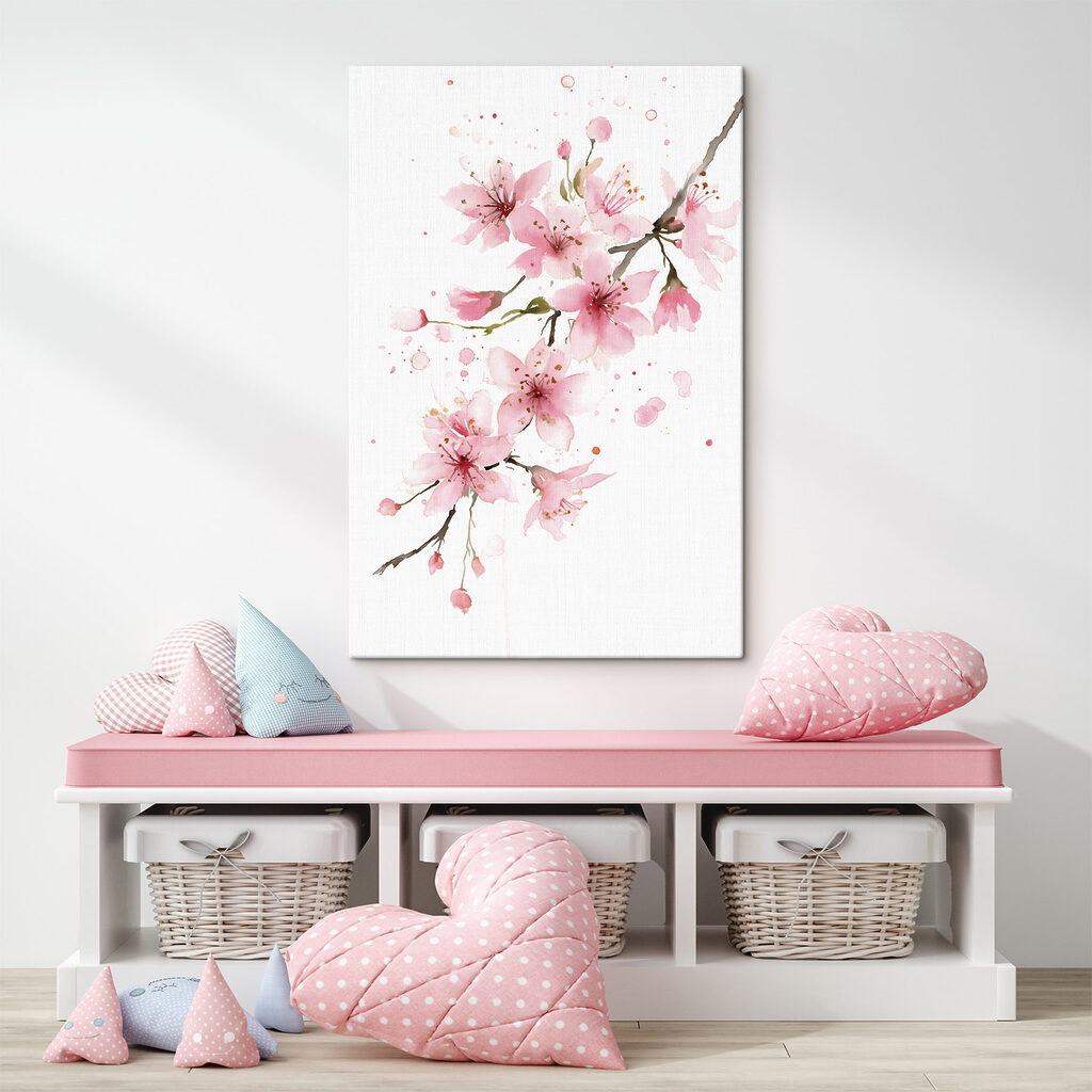 Watercolor of pink flowers Watercolor of pink flowers