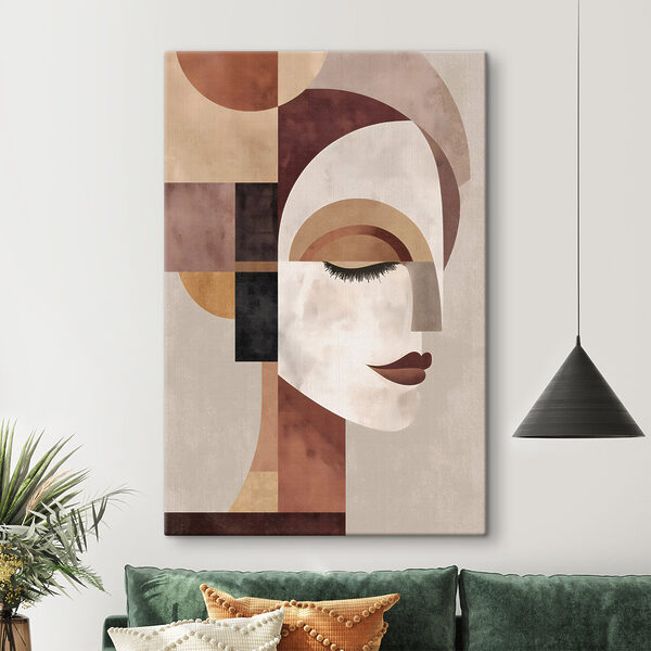 Woman's face with different colors