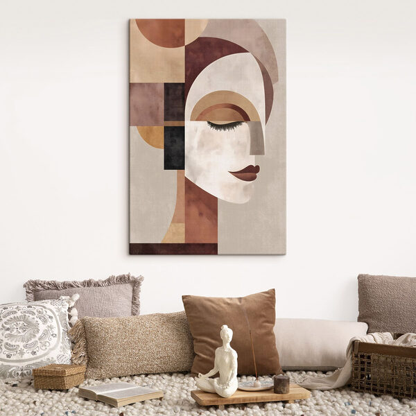 Woman's face with different colors
