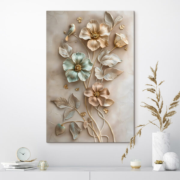 Wall art with flowers and leaves Wall art with flowers and leaves