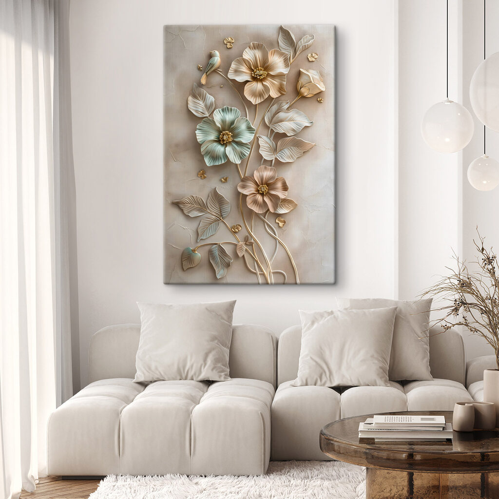 Wall art with flowers and leaves Wall art with flowers and leaves