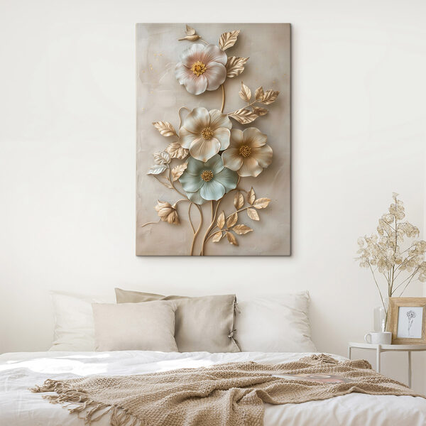 Wall decoration with flowers and leaves Wall decoration with flowers and leaves