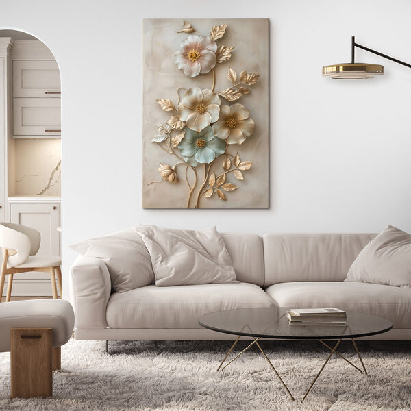 Wall decoration with flowers and leaves Wall decoration with flowers and leaves