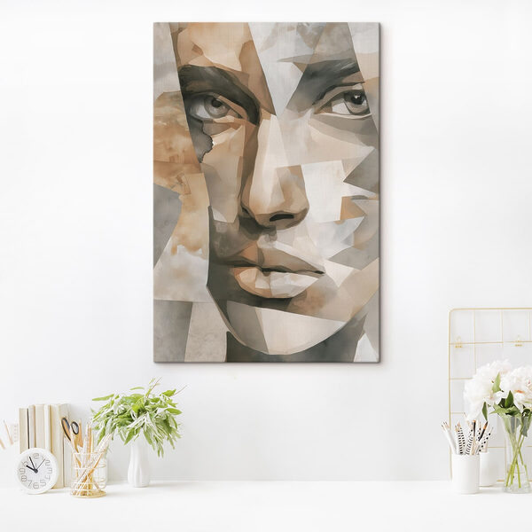 Abstract portrait with geometric shapes