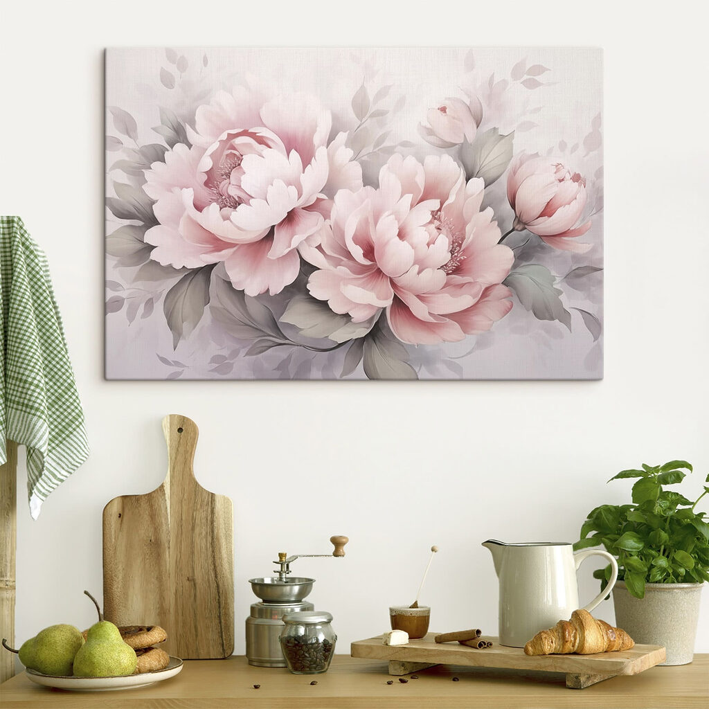 Painting of flowers on a white background