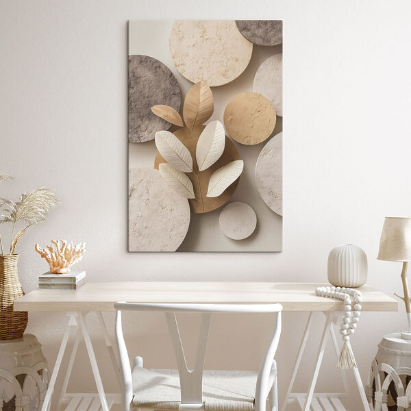 Group of round circular objects with leaves Group of round circular objects with leaves