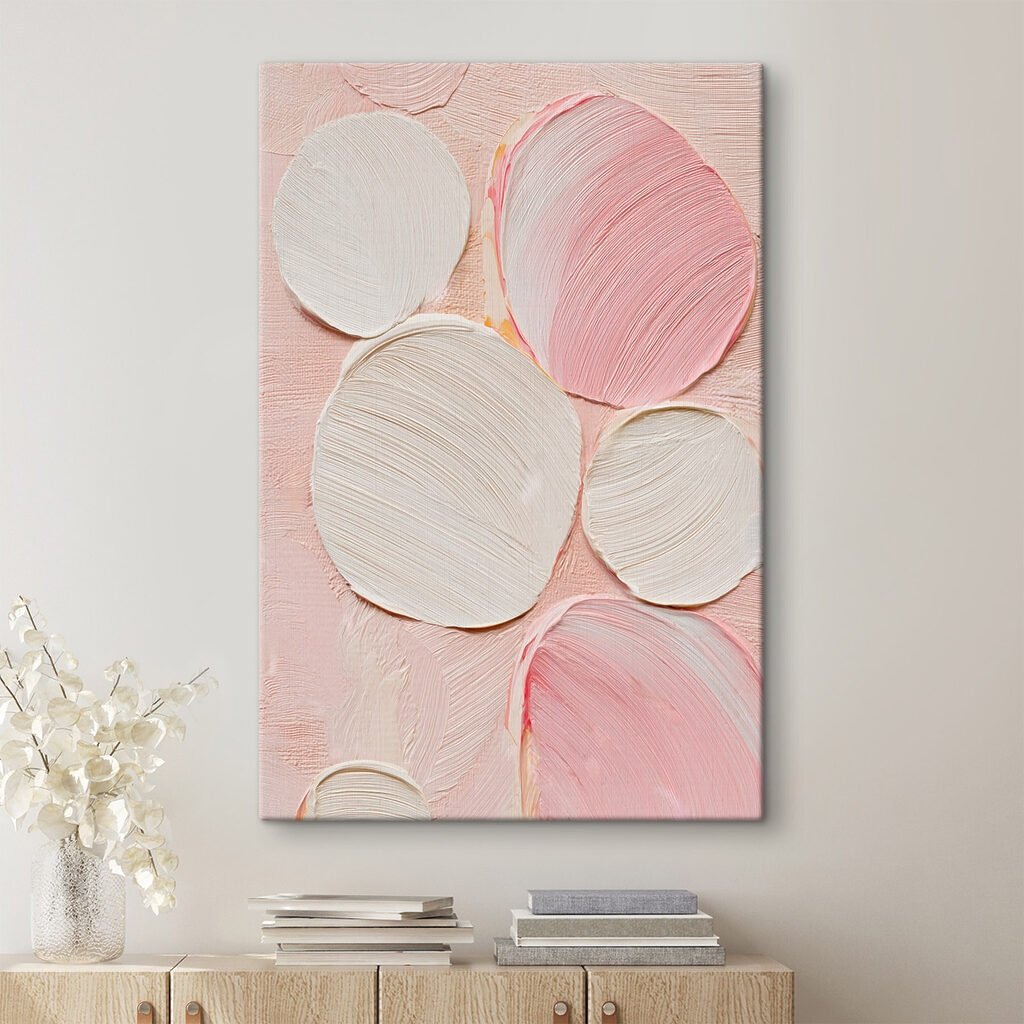 Group of white and pink circles Group of white and pink circles