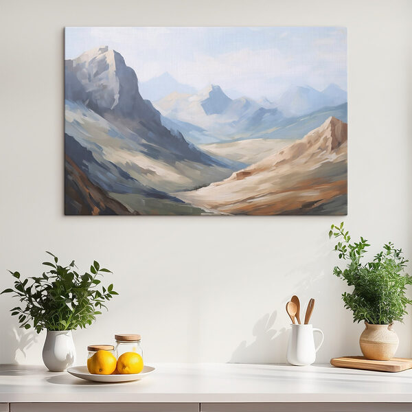 Painting of a mountain range Painting of a mountain range