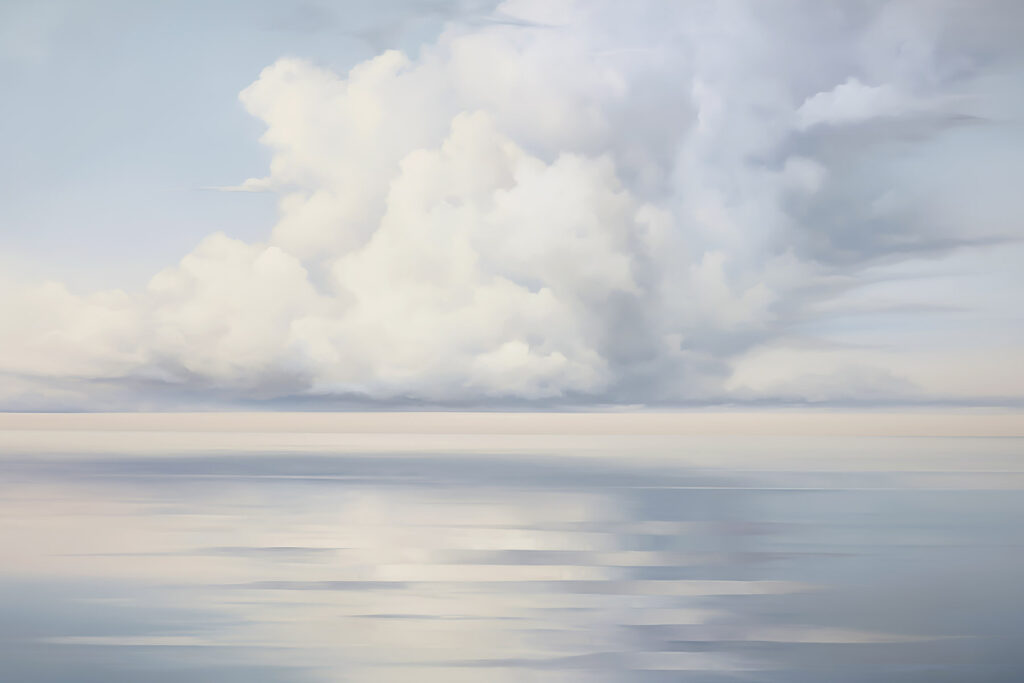 Large body of water with clouds in the sky Large body of water with clouds in the sky