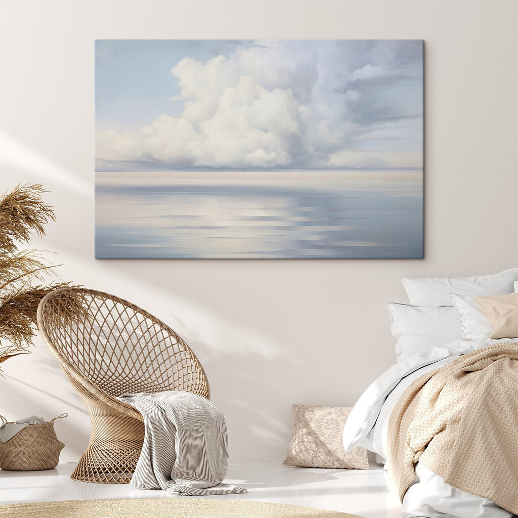 Large body of water with clouds in the sky Large body of water with clouds in the sky