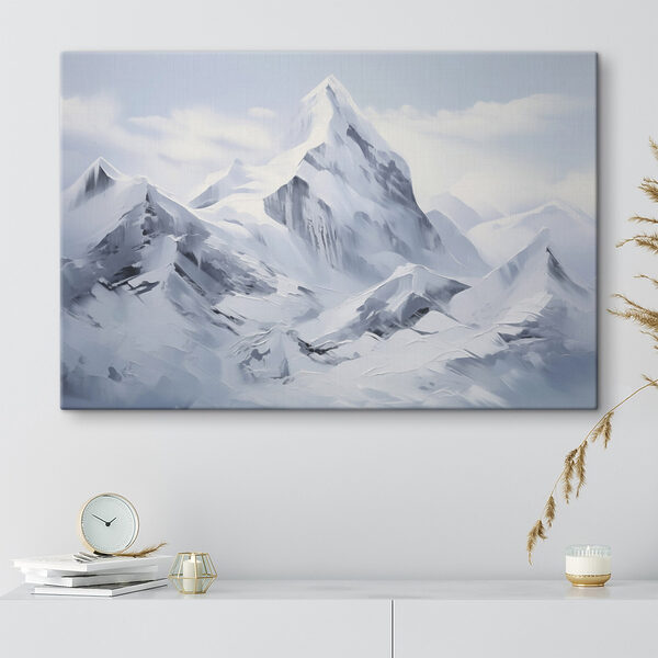 Snowy mountain with a blue sky Snowy mountain with a blue sky