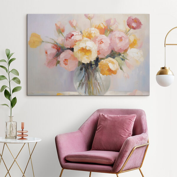 Painting of flowers in a vase Painting of flowers in a vase
