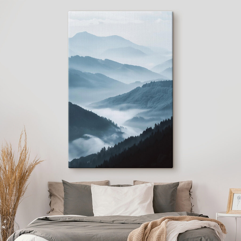 Foggy mountain range
