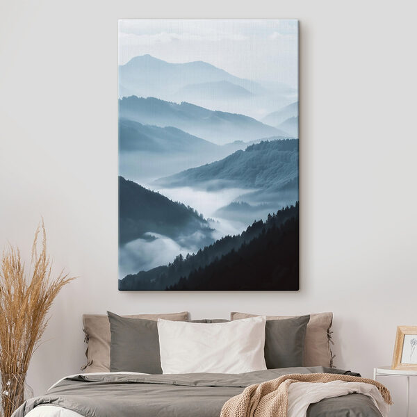 Foggy mountain range