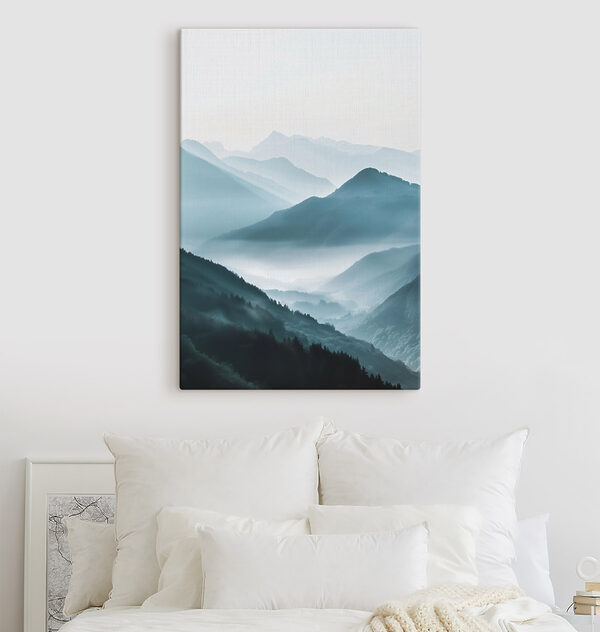 Foggy mountain range