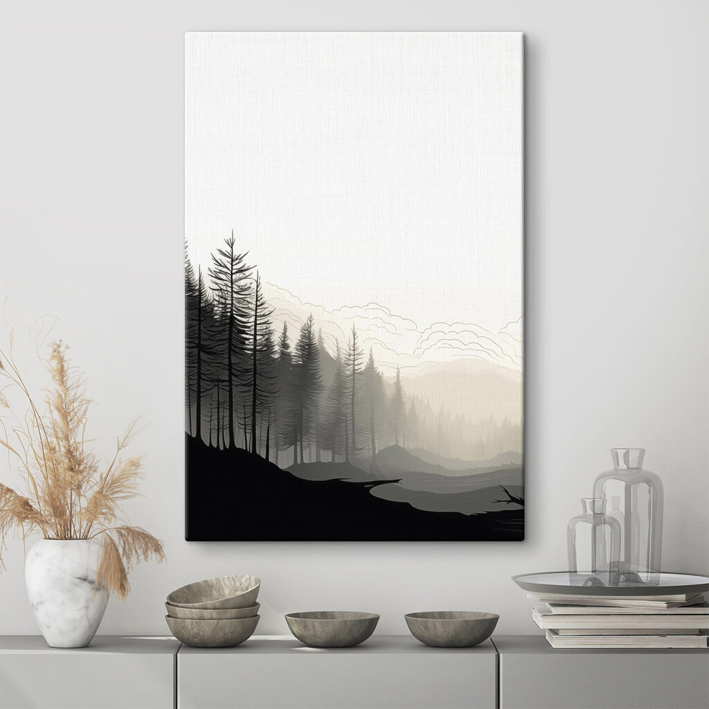 Landscape with trees and mountains