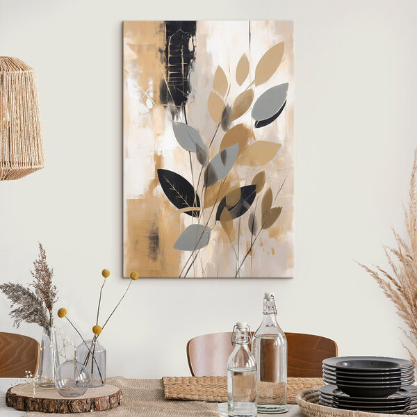 Painting of leaves on a wall