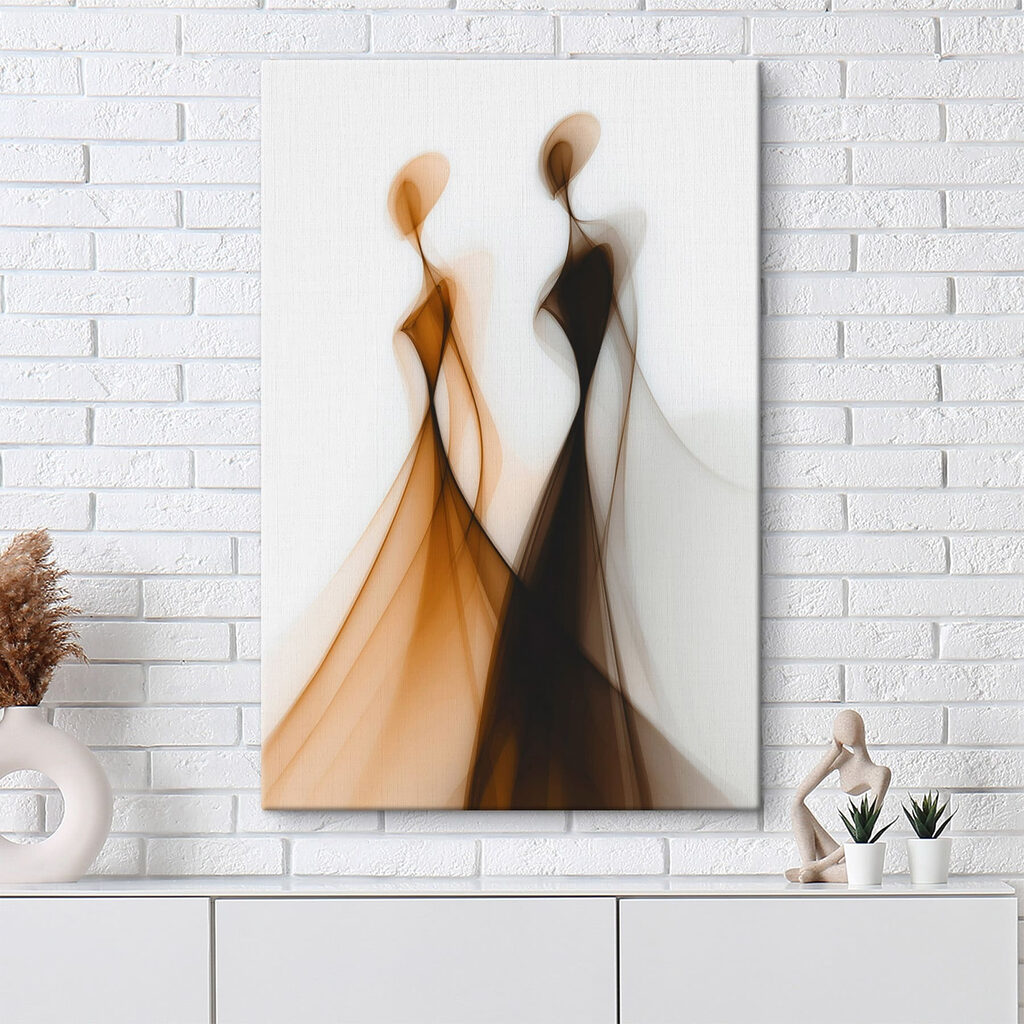 Couple of women in long dresses