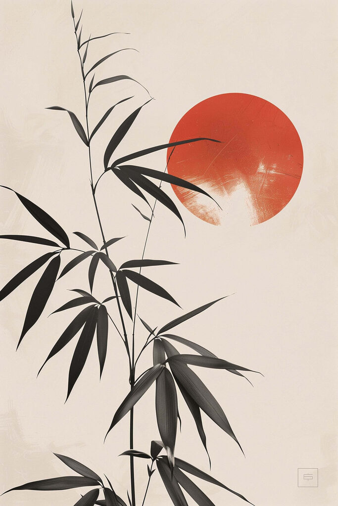 Plant with leaves and a red circle