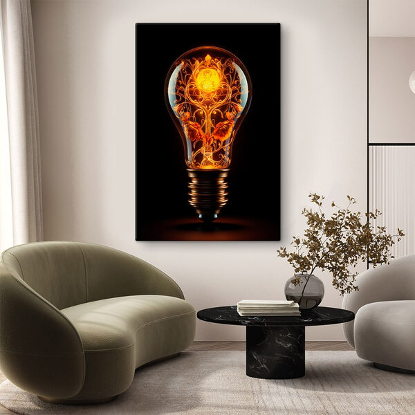 Light bulb with a floral design