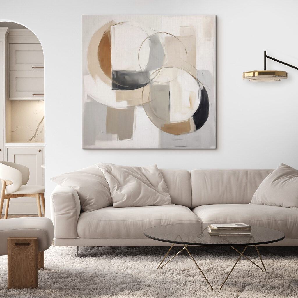 Painting of circles and squares Painting of circles and squares