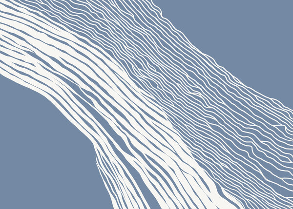 Blue and white background with white lines