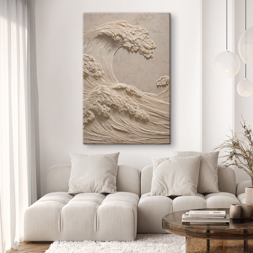 White fabric with waves White fabric with waves